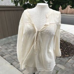 Lux Long Sleeve See Thru Light Weight Blouse Top